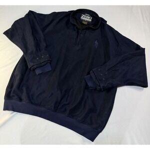 Zero Restriction Jacket Mens XL Blue Microsuede Snap Up Pullover Golf Golfer